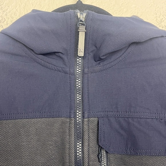 Helly Hansen Vanern Mid Layer Jacket Mens Medium Navy Gray Cotton Fleece Lined‎ - Picture 4 of 16